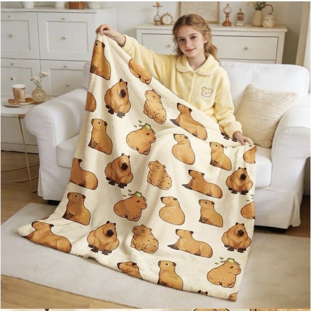 Capybaras Blanket Gift for Girls Boys Kids-40x50 Inches Soft Flannel Blankets... - Picture 7 of 8